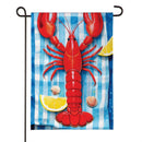 Lemon Lobster Burlap Flag Garden