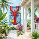 Lemon Lobster Burlap Flag House