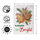 Sandy & Bright Coastal Shells Burlap Garden Flag Garden