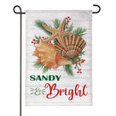 Sandy & Bright Coastal Shells Burlap Garden Flag Garden