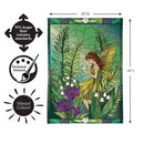 Stained Glass Garden Fairy Burlap Flag House