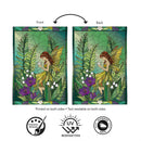Stained Glass Garden Fairy Burlap Flag House