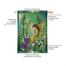 Stained Glass Garden Fairy Burlap Flag House