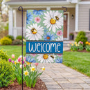 Daisies & Bees Burlap Flag Garden