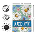 Daisies & Bees Burlap Flag Garden