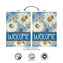 Daisies & Bees Burlap Flag Garden