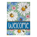 Daisies & Bees Burlap Flag Garden