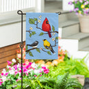 Cardinal and Friends Burlap Garden Flag