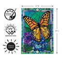 Stained Glass Butterfly Burlap Flag Garden