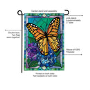 Stained Glass Butterfly Burlap Flag Garden