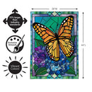 Stained Glass Butterfly Burlap Flag House
