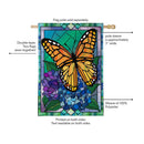Stained Glass Butterfly Burlap Flag House