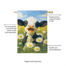 Caleb The Happy Calf Burlap House Flag