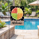 Welcome Citrus Slice Burlap Garden Flag Garden