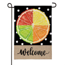Welcome Citrus Slice Burlap Garden Flag Garden
