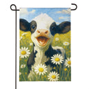 Caleb The Happy Calf Burlap Garden Flag