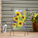 Sunflower Happiness Burlap Garden Flag