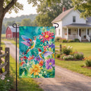 Hummingbird Haven Burlap Garden Flag Garden