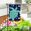 Sea Turtle Oasis Burlap Garden Flag