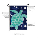 Sea Turtle Oasis Burlap Garden Flag