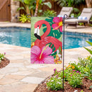 Tropical Flamingo Burlap Flag Garden