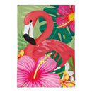 Tropical Flamingo Burlap Flag House