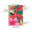 Tropical Flamingo Burlap Flag House