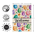 Colorful Egg Welcome Burlap Flag Garden