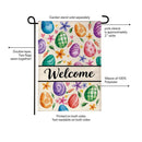 Colorful Egg Welcome Burlap Flag Garden