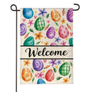 Colorful Egg Welcome Burlap Flag Garden