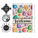 Colorful Egg Welcome Burlap Flag House