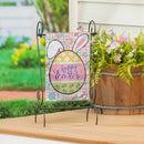 Gingham Easter Burlap Garden Flag