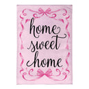 Home Sweet Home Pink Ribbon Burlap Garden Flag