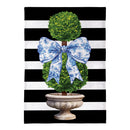 Topiary With Bow Burlap House Flag