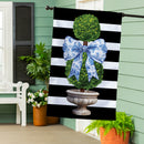 Topiary With Bow Burlap House Flag