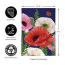 Poppy Trio Burlap House Flag