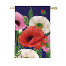 Poppy Trio Burlap House Flag