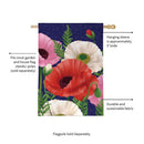 Poppy Trio Burlap House Flag