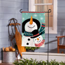 Snowman Pair Burlap Flag Garden