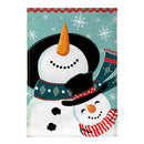 Snowman Pair Burlap Flag Garden