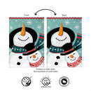 Snowman Pair Burlap Flag Garden