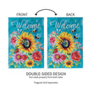 Colorful Summer Blooms Burlap House Flag