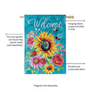 Colorful Summer Blooms Burlap House Flag