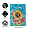 Colorful Summer Blooms Burlap House Flag