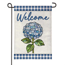 Welcome Blue Hydrangea Burlap Garden Flag Garden