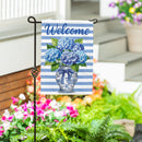 Hydrangea Vase Burlap Garden Flag