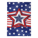 Patriotic Star Power Burlap House Flag