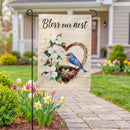 Bless Our Nest Floral Wreath Burlap Garden Flag Garden