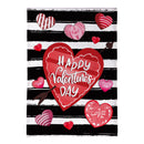 Striped Hearts Burlap Garden Flag