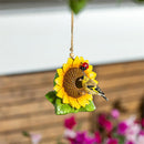 Hillside Pasture Bird House, Resin Hanging Sunflower
